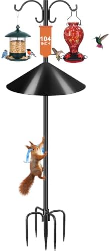 Squirrel-Proof Shepherd Hook for Outdoor, 104" Bird Feeder Pole by Tegarbed