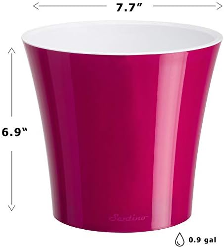 Gardenera 7.7" ARTE Self Watering Planter (Set of 3) in PURPLE/WHITE - Indoor Flower Pot for All House Plants, Flowers, Herbs, Succulents, Orchideas, Dahlias and African Violets - Image 2