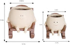 Smily Face Planter Pot Cute Resin Flower Head Planters for Indoor Outdoor Plants Unique Sitting Rocking Chairs Succulent Pots for String of Pearls Plant Live Gift Ideals with Drainage Hole - Image 2