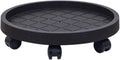 Planter Stand with Rotating Wheels, Round Trolley Rolling Flower Pot Caddy for Plants Large Vases Whiskey Barrels Furniture, Indoor Outdoor Plant Cart Support Rack (40cm,Black) by Unknown