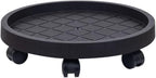 Planter Stand with Rotating Wheels, Round Trolley Rolling Flower Pot Caddy for Plants Large Vases Whiskey Barrels Furniture, Indoor Outdoor Plant Cart Support Rack (40cm,Black) by Unknown