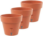 DECOPOTS - Pack of 3 - Self Watering Planter - Height 9.2 inches - Flower Pot with Bottom Watering Level Indicator for All House Plants, Flowers, Herbs (Diameter 9.2", Terracotta) by DecoPots-SelfWateringPots