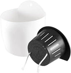 MOUYAT 10 PCS 7 Inch Plastic Wall Mounted Lazy Flower Pots, White Self Watering Hanging Planters with Hooks and Ropes, Water Hanging Plant Pots for Indoor Outdoor Plants - Image 3