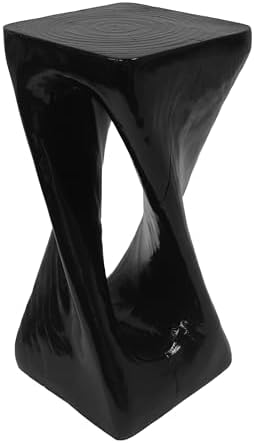 Merax Twist Shape MGO Accent Side Table, Unique Modern End Table with Wide Pedestal & Tabletop, Small Drink Tables for Living Room, Bedroom Night Stand Bedside Table, No Assembly Required, Black - Image 7