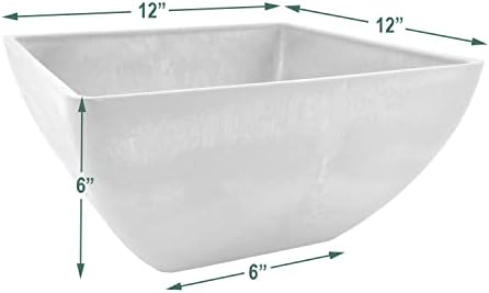 PSW Pot Collection 12x6 inch Plastic/Stone/Wood Composite Square Planter – No Drainage Hole (Drillable), Modern Indoor/Outer Pot for Flowers, Foliage, Succulents, Fairy Gardens, Chocolate - Image 4