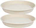 OVZILKI 2 Pack of Plant Saucer Tray 19 inch, Heavy Duty Plastic Pot Plant Drip Trays Saucers for for Indoors Outdoor, Plant Water Tray for Planters 16-19" (19", Beige) by OVZILKI
