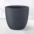 Kante 18 Inch Dia Round Concrete Planter, Indoor Outdoor Large Plant Pot with Drainage Hole and Rubber Plug for Home Patio Garden, Dark Gray by Unknown