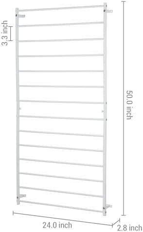 MyGift 4 Foot Tall Modern White Metal Wall Mounted Horizontal Bars Trellis, Outdoor Hanging Support Frame for Climbing Garden Plants and Crawling Vines - Image 5