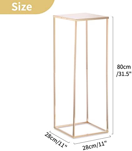 NUPTIO Gold Vases Wedding Centerpieces, Geometric Stand, 31.5" Tall, 10 Pcs - Image 5