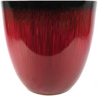 Gardener Select (EPR12-206) Large Egg Shaped Planter - Modern Indoor & Outdoor Decorative Flower Pot/Box (12 Inch, Red Flower) - Image 2
