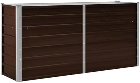 vidaXL Garden Raised Bed Brown 63"x15.7"x30.3" Galvanized Steel by vidaXL