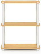 Furinno TURN-S-TUBE Storage Shelves, 3-Tier Book Shelf, Corner Shelf, Toolless Open Shelves, for Organization and Storage, Living Room, Garage, Home Office, Beech - Image 5