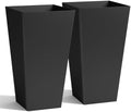 Worth 20" Tall Planters Set of 2, Black Tall Plant Pots for Indoor Outdoor by WORTH