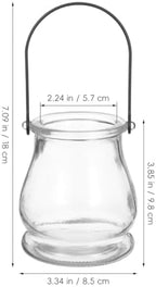 OUNONA 8Pcs Hanging Candle Holder Clear Tea Lights Christmas Decor Glass Plant Candle Holder, Fillable Hanging Glass Globes, Vintage Home Decor Plant Succulent Vase Hanger for Christmas Wedding - Image 5