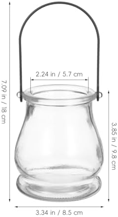 OUNONA 8Pcs Hanging Candle Holder Clear Tea Lights Christmas Decor Glass Plant Candle Holder, Fillable Hanging Glass Globes, Vintage Home Decor Plant Succulent Vase Hanger for Christmas Wedding - Image 5
