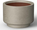 Kante Large Round Pedestal Weathered Concrete Planter 15.7" Dia, Outdoor by Unknown