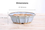 Willow Bonsai Ceramics Flower Design Bonsai Pot 8 Inch – Elegant Ceramic Bonsai & Succulent Pot, High‑Fired Frost‑Proof Stoneware with Drainage+Wiring Holes, Handmade USA (Glacier, 8inch) - Image 4