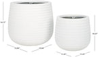 SAFAVIEH Outdoor - Jasper White Cement Ficonstone Planter Pot Set of 2 with Drainage Hole, Frost Resistant Garden Planters for Patio, Deck, Indoor Outdoor Use (PAT1535C-SET2) - Image 4