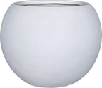 Panlaolao 13.5" H x 17" Dia (12" Pot Opening) Round Fiberstone Planter with Drainage Hole, White, Indoor/Outdoor Large Plant Pot for Home Patio Garden, Ideal for Large Plants by Panlaolao