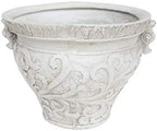 Great Deal Furniture Noble House Largo Outdoor Garden Urn Planter Pot in Antique White by GDFStudio