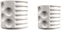 happimess Elvin 2-Piece Brutalist 3D Printed Planters, Chalk by Happimess