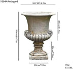 VISIBLE Vintage European Garden Urn Planter, Cement and Fiber Flower Pot, 19.7 Inche Tall, Make Rust Finished, Delivered from Local Warehouse (Antiqued, Medium) - Image 2