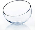 WGV Slant Cut Bowl Glass Vase, Width 11", Height 9.5", Clear Terrarium, Candy Dish, Fruit Jar, Floral Container for Wedding Party Event, Home Office Decor, 1 Piece by WGVInternational-OpusGlassware