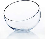 WGV Slant Cut Bowl Glass Vase, Width 11", Height 9.5", Clear Terrarium, Candy Dish, Fruit Jar, Floral Container for Wedding Party Event, Home Office Decor, 1 Piece by WGVInternational-OpusGlassware