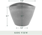 Arcadia Garden Products PSW Pot Collection YB41CT Plastic/Stone/Wood Composite Curved Planter Pot, No Drainage Hole (Drillable) - Indoor & Outdoor Plants and Gardens, Cement Gray, 16-inch (Pack of 4) - Image 6
