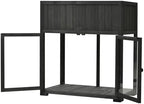 Patio Mini Wood Cold Frame, Compact 2 Doors Garden Greenhouse with Wheels, Raised Bed with Liner for Indoor Outdoor Use, Black 35.4''x17.7''x37.4'' - Image 6