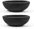 ARBORA 21" Santorini Bowl Planters 2-Pack - Large Polyresin Outdoor Pots by ARBORA