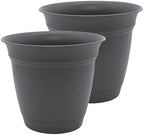 The HC Companies Eclipse Round Planter Pot, 20 Inch, Warm Gray, 2-Pack by TheHCCompanies