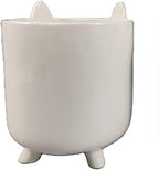 Planter for Succulent Plant Ceramic Plant Pots Indoor, Novelty Planters for Home Office Garden (White Cat Large, 1) - Image 4