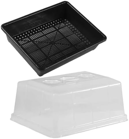 Toddmomy Seedling Tray with Plant Humidity Dome Thick Plastic Nursery Starter Tray for Seed Germination and Leaf Cutting with High Cover for Indoor Garden Propagation by Toddmomy