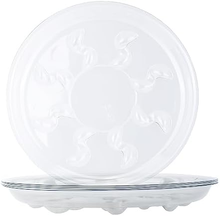 4 Pack 18 inch Clear Sturdy Plastic Plant Saucer Plant Drip Tray by ZzpYXIA