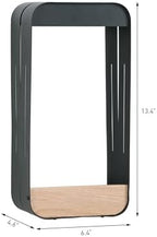 Pia Ricco Large Solar Wall Light with Planter Shelf, Extended Outdoor Waterproof Sconce with Woodgrain, Auto On/Off, Black for Garden, Patio, Fence - Image 2