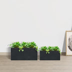 Kante 31.5" and 23.6" L Rectangular Concrete Planters (Set of 2), Outdoor Indoor Modern Plant Pot with Drainage Hole and Rubber Plug for Garden, Patio, Charcoal Finish - Image 5