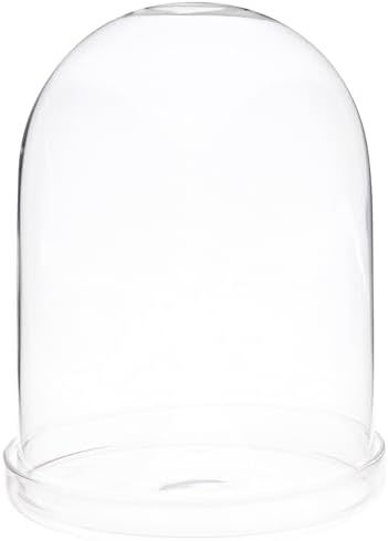 Plymor 4" x 5.5" Glass Display Dome Cloche (Clear Glass Tray Base), Pack of 2 by Plymor