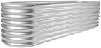 Land Guard 8×2×2ft Galvanized Raised Garden Bed Kit, Raised Garden Boxes Outdoor, Oval Metal Raised Garden Beds for Vegetables, Silver by LandGuard