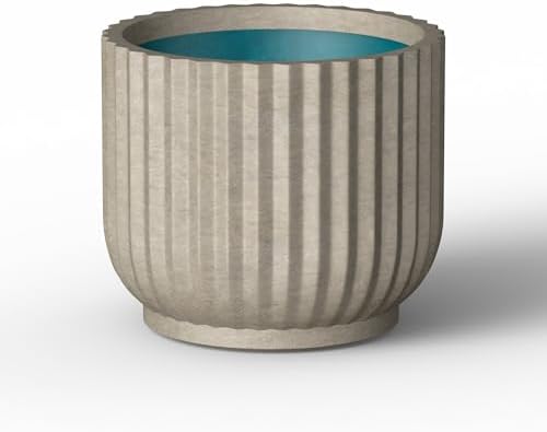 Kante Weathered Concrete Planter 14" Dia All-Weather Round Accent Pot by Unknown