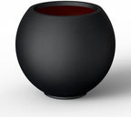 Kante Small Round Sphere Black Concrete Planter 11" Dia, Outdoor by Unknown