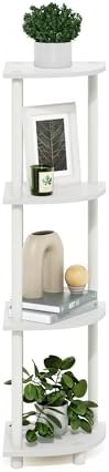 Furinno Turn-N-Tube Corner Shelf, 4-Tier Corner Bookshelf, Display Storage Shelves with Open Shelves, for Organization and Storage, Living Room, Home Office, Garage, White - Image 5