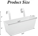 3 Pcs Large Hanging Flower Pots for Railing or Fence 16 Inch Railing Planter Box for Any Balcony Porch or Deck Countryside Style Window Planter Boxes Are Perfect to Herbs & Flowers (White-5pcs) - Image 3