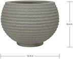 ECOBO 13.4 inches Eco-Friendly Round Pot Planter, HeliconiaIndoor/Outdoor use, Durable, Versatile & Lightweight, Designed by Brazilian Artisans, Contemporary All-Weather Design – Gray Granite - Image 3
