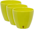 Gardenera 10.3" DECO Self Watering Pots for Indoor Plants in LIME (SET of 3) - Decorative Flower Pot with Water Level Indicator and Drainage Cartridge for All House Plants, Flowers and Herbs by Gardenera