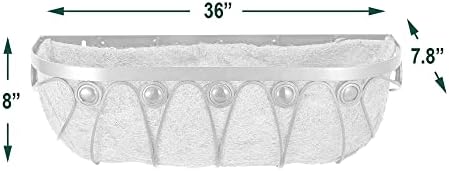 Arcadia Garden Products Hanging Window Basket Metal Trough Flower Planter with Coco Liner for Outdoor Windowsill, Railing, Patio, Garden, Balcony, Fence, 36-inch - Image 5