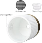 Set of 3 Cement Planter Pots with Drainage Hole,4 inch Plant Pots for Plants Indoor Houseplants,Succulent Pots Windowsil Planter (White&Gold) - Image 3