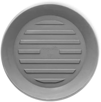 Crescent Garden Universal Round Planter Saucer, Durable Drainage Dish for Plant Pots, Heavy-Duty Plant Dishes Saucer, Indoor & Outdoor Plant Trays - Ash (18.5 inch Inner, 23.5 inch Outer Diameter) by CrescentGarden