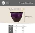 The HC Companies Pizzazz Decorative Round Flower Pots w/Ceramic Look - UV-Resistant Decorative Pot for Outdoor & Indoor Plant Pots - Modern Planter for Flower, Herbs (20” Foggy Gray, Pack of 1) - Image 5