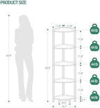 Hzuaneri Corner Shelf Stand 5-Tier Corner Bookshelf Storage Standing Shelf - Image 2